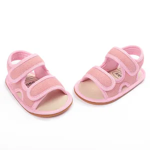 Rosa rutschfeste Babysandalen mit atmungsaktivem Mesh und Klettverschluss für den Sommer