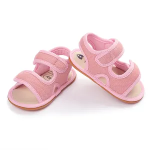 Leichte rosa atmungsaktive Baby-Lauflern-Sandalen mit rutschfester Gummisohle