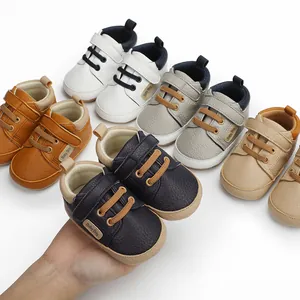 Detailed view of soft-sole leather baby pre-walker shoes for infants 0-12 months