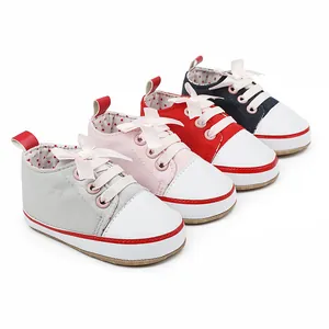 Infant Baby Girl First Walker Shoes 0-1 Year Old Canvas Ribbon Bow Soft Sole Non-Slip Breathable Sneaker Toddler Prewalker