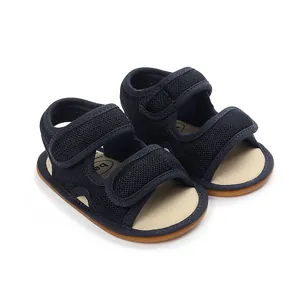 Atmungsaktive marineblaue Baby-Lauflernschuhe mit einer rutschfesten Gummisohle