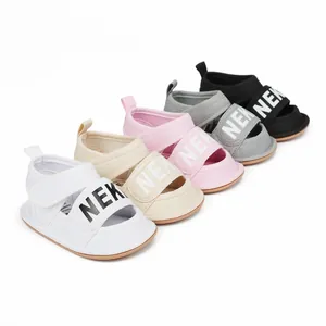 Summer Baby First Walkers Toddler Sandals Non-slip Soft Sole Canvas Shoes For Boys Girls Newborn Infant Baby Casual Sandals With Hook And Loop