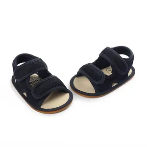 Dunkelblaue atmungsaktive Mesh-Babysandalen mit rutschfester Gummisohle für Kleinkinder
