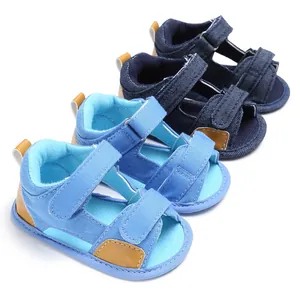Baby Boy Summer Casual Canvas Sandals Soft Sole Non-slip First Walkers Shoes Hook And Loop Patchwork Prewalker Shoes