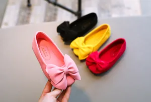 Süße Mädchen Ballerinas mit Schleife aus Wildlederimitat in verschiedenen Farben