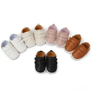 Multi-colored faux leather baby walking shoes with Velcro straps for infants 0-1 year old