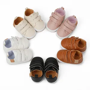 Collection of comfortable soft-sole baby walking shoes in various classic colors