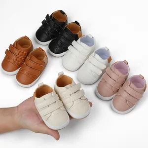 Detailed view of soft sole baby walking shoes in multiple colors for 0-1 year infants