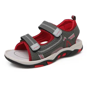 Boys Sport Sandals Summer Beach Shoes Breathable Synthetic Leather Non-Slip Rubber Sole Velcro Straps Casual Outdoor Footwear For Children