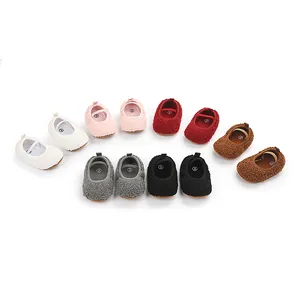 Soft fleece baby walker shoes displayed in multiple colors for infant comfort and style