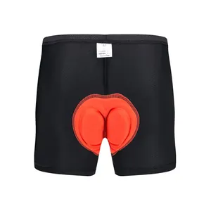 Primer plano de culote de ciclismo transpirable con acolchado de silicona naranja