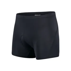 High-quality black padded cycling underwear shorts featuring quick-dry technical fabric