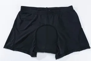 Breathable black cycling underwear with thickened protective padded cushion for comfort