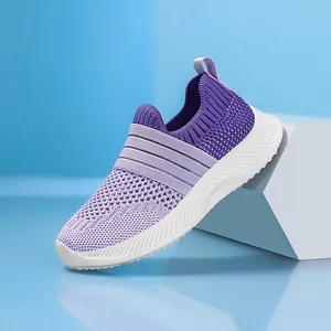 Baskets de Sport pour Enfants en Maille Respirante Légères Chaussures de Course à Enfiler pour Garçons Filles Été Extérieur