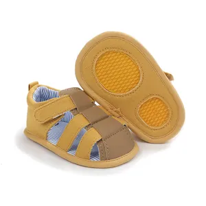 Sandalias transpirables para bebé con suela suave antideslizante y cómodo cierre de velcro