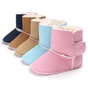 Botas de nieve de invierno para bebé con forro polar y velcro en varios colores alegres