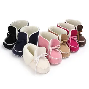 Collection of soft-soled baby winter boots with warm fleece lining in multiple cute colors