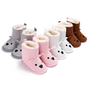 Säugling Baby Strick Bär Schühchen Fleece Gefüttert Warm Weiche Sohle Lauflernschuhe Kleinkind Winter Cartoon Tier Schuhe
