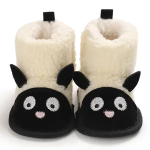 Bottes de neige bébé motif mouton mignon avec semelle souple et doublure polaire