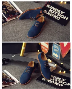 Detailed view of stylish men's blue suede casual shoes featuring a classic British design.