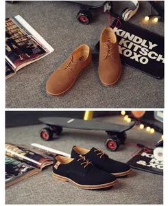 Close-up detail of men's casual suede derby shoes featuring British fashion style