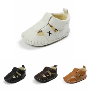 Baby Erstlingslauflernschuhe Sommer Hohlmuster Zehenschutz Rutschfest Weiche Sohle Säugling Sandalen Jungen Mädchen PU Leder Klettverschluss