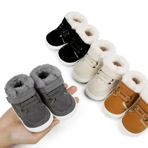 Warme Baby Winterschuhe mit weichem Kunstfellfutter und rutschfester Sohle für Babys