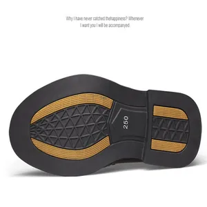 Close-up detail of the durable anti-slip rubber sole on men's glossy leather dress shoes