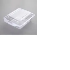 Macro view of high-quality clear plastic box for protective baby shoe packaging