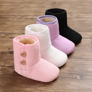 Meerkleurige baby wintersneeuwlaarzen met pluche voering en zachte zolen voor baby