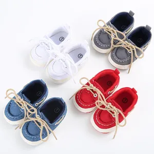Scarpe in Tela per Bambini Suola Morbida Scarpe Primi Passi in Tessuto di Cotone Antiscivolo Scarpe da Ginnastica Casual per Neonati Tinta Unita