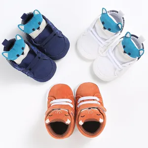 Adorable fox-themed baby walking shoes in multiple colors with soft soles for infants