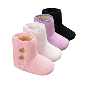 Zachte winterlaarzen voor baby's met pluche voering in vier kleuren voor peuters
