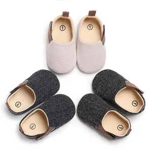 Zapatos de aprendizaje para bebés con suelas antideslizantes, tela de algodón suave