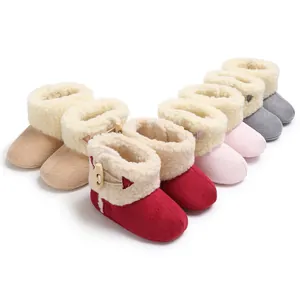 Cozy fleece-lined baby winter boots available in multiple colors for infants aged 0-1