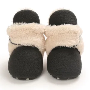 Botas de nieve de forro polar para bebé con suelas blandas detalle de invierno bebé