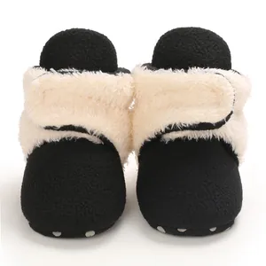 Botas de nieve cálidas para bebés forradas con suelas blandas antideslizantes invierno