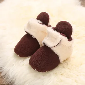 Botas de nieve para bebé con forro de felpa y suelas antideslizantes suaves y cálidas