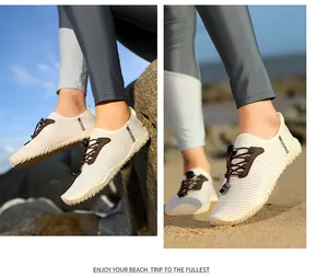 Unisex beige quick-drying water shoes for beach, snorkeling and outdoor sports