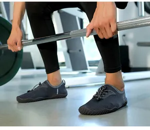 Close-up detail of non-slip quick-dry water shoes worn during gym workout sessions