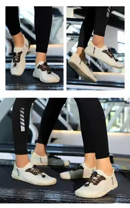 Detailed lifestyle view of breathable quick-dry unisex outdoor wading shoes on a treadmill