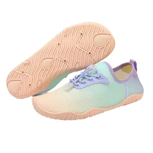 Gradient quick-dry outdoor water shoes with non-slip rubber sole and toggle laces