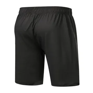 Back view of men's black quick-dry sports shorts for running and fitness training