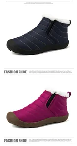 Detailansicht zweier Farben warmer Wintersneaker mit weißem Kunstfellfutter und Slip-On-Design.