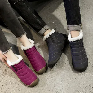 Warme winterliche Schneestiefel mit Pelzfutter für Damen und Herren, rutschfeste Sohle