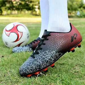 Youth Boys Soccer Shoes Turf AG Cleats Non-slip Outdoor Training Football Sneakers For Synthetic Leather Artificial Grass