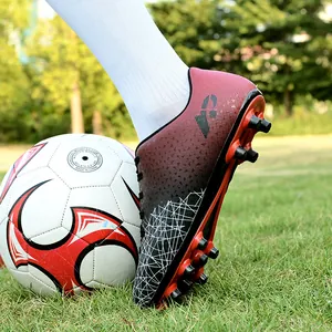 Kids professional outdoor soccer cleats with soft spiked soles for sports training