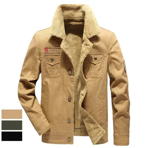 Giacca militare invernale da uomo con fodera in pile e colletto a rever in tre colori diversi