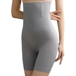 Gaine culotte sans couture taille haute pour contrôle du ventre en gris femme