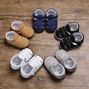 Scarpe Primi Passi in Tela per Bambini Sandali Estivi a Punta Chiusa Antiscivolo Traspiranti Con Velcro per Neonati Ragazzi Ragazze